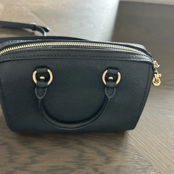 Coach Black Mini Satchel Crossbody Bag with Gold Accents 7x4 EXCELLENT CONDITION - Picture 6 of 11